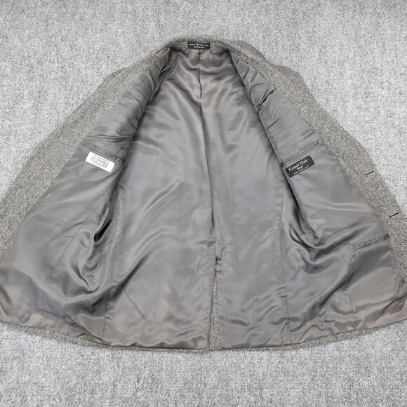 Gianfranco Ruffini Blazer Mens 42R Camel Hair Blend Italy Herringbone Jacket - Picture 12 of 16